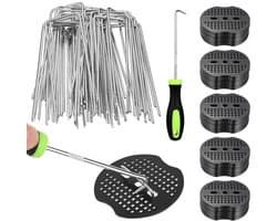 Grondankers U-vormig - Tuinhaken Worteldoek - Tuin Vastzetten - Gegalvaniseerd Staal - 50 stuks - Zilver