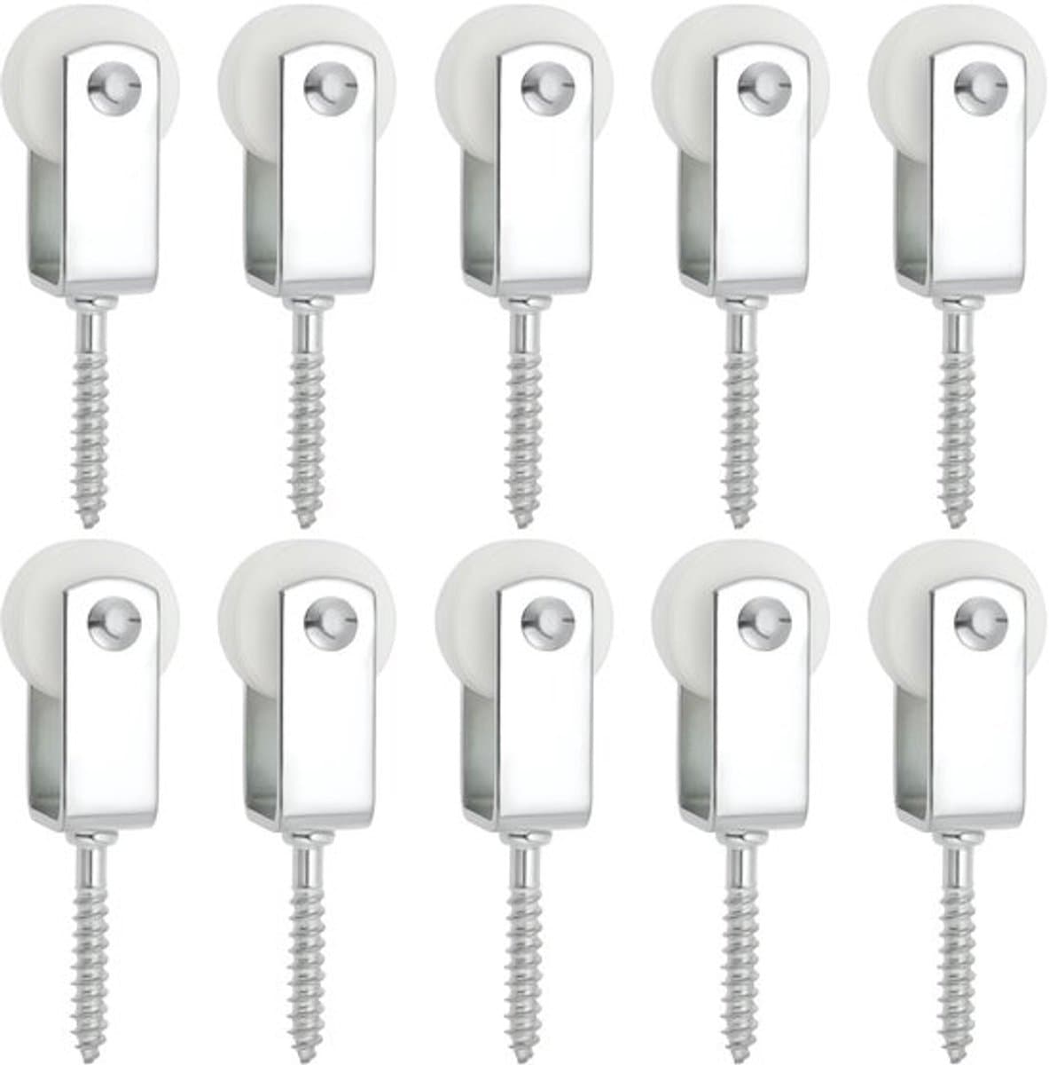 10 stuks 25mm Katrol Touw Nylon Hangende Katrollen Waslijn Katrollen voor Binnen Patios Balkons Daken Muurinstallaties 38x6mm — afbeelding 1