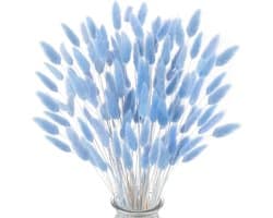 Gedroogde konijnenstaartbloemen, konijnenstaart, pampasgras, gedroogde bloemen, decoratief pampasgras, blauw gedroogd pampasgras, decoratie, geschikt voor thuis, bruiloften