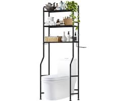Omgoods - Wasmachine Rek - Toilet Rack met 3 Schappen voor Badkamer en Wasruimte