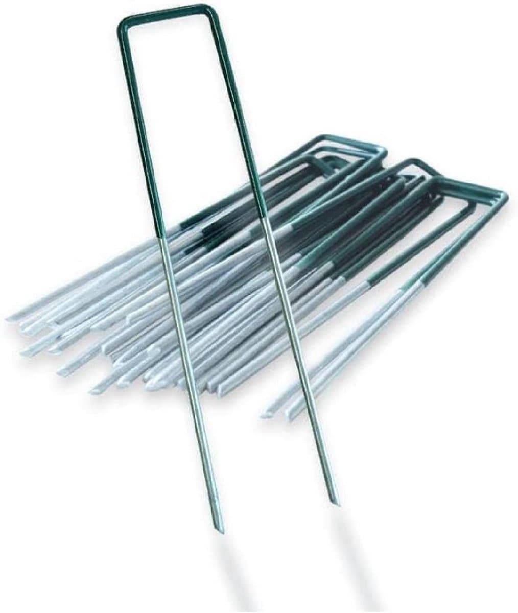 casa pura 300 grondankers, haringen voor kunstgras, onkruidvlies, hek, tent, camping en tuin, van ijzerdraad, 15 x 3 cm, stabiel en corrosiebestendig — afbeelding 1
