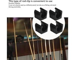 Pool Stick Clips - Biljart Keu Clips - Keu Organiseren - Lichtgewicht Plastic - 20 stuks - Zwart