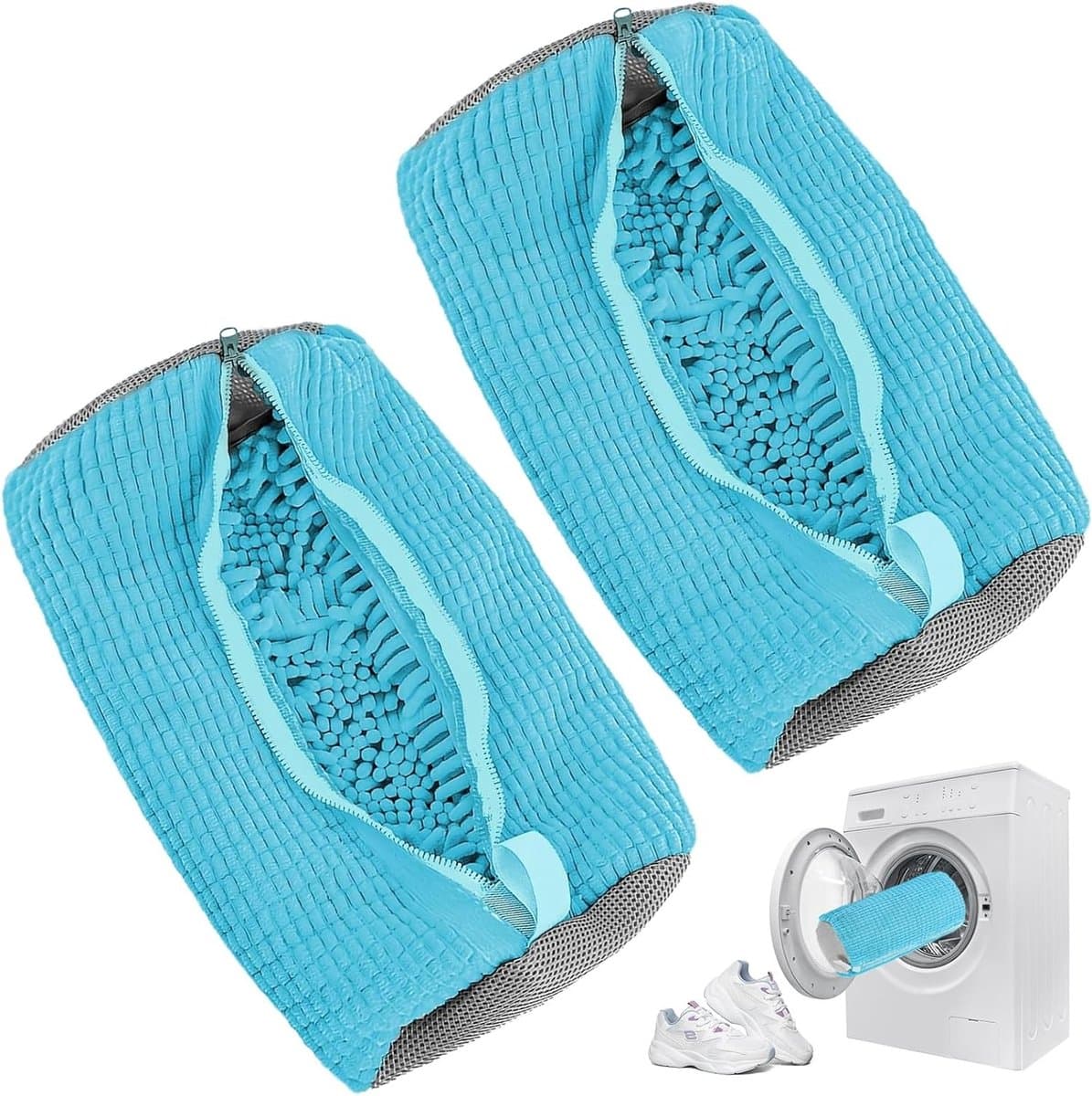Waszak voor Schoenen met Rits, Geschikt voor Alle Schoenen en Maten, Ideaal voor de Wasmachine, Beschermt en Reinigt Schoenen Efficiënt — afbeelding 1