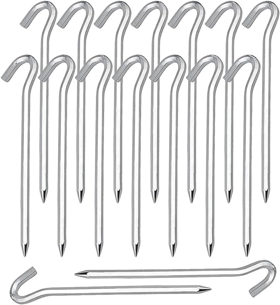 Stabiele Tent Haringen van Aluminium, 20 Stuks, Ideaal voor Camping en Buitenactiviteiten, Duurzame Grondankers en Tentaccessoires — afbeelding 1