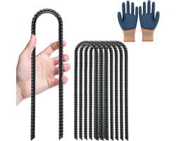 8 stuks grondankers, trampoline U, grondankers, 30 cm lang, 6 cm breed, trampolines, grondanker, grondankers, grondanker, haringen, stevige grondpennen, trampolinebevestiging bodem (8 stuks)