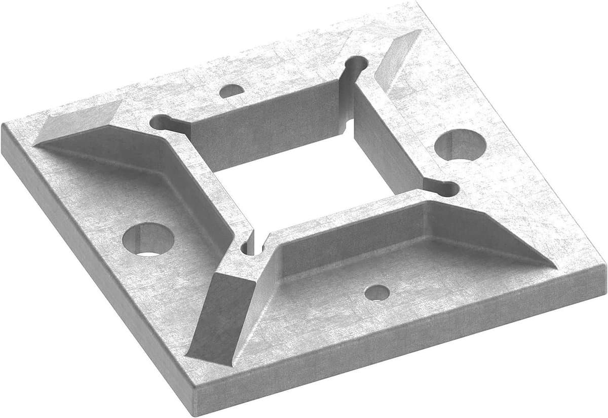 Vloeranker Roestvrij Staal - Bevestigingsanker Metaal - Vloerbevestiging Maken - V2A Materiaal - 100x100x8mm - Zilverkleurig — afbeelding 1