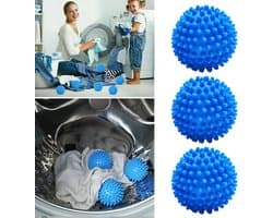 Energiebesparende droogballen voor de wasdroger - verzachtend en sneldrogend - blauw - 3 stuks — afbeelding 1