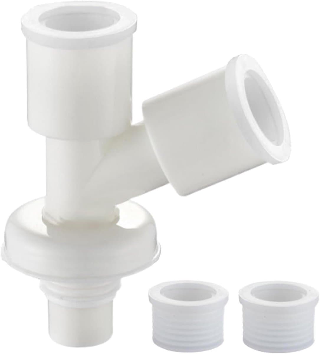 Afvoer Adapter - Wasmachine Slang - Lekvrije Aansluiting - Telescopische Flexibiliteit - Universeel - Grijs — afbeelding 1