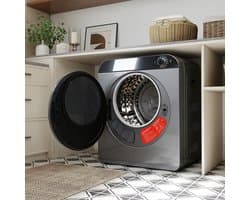 Re-purelife® wasdroger compact met 4 programma’s - kledingdroger met roestvrijstalen trommel - droger met PTC-keramische verwarming, wandmontage of stapelbaar - zilvergrijs 49,5 × 42 × 59,5 cm — afbeelding 1