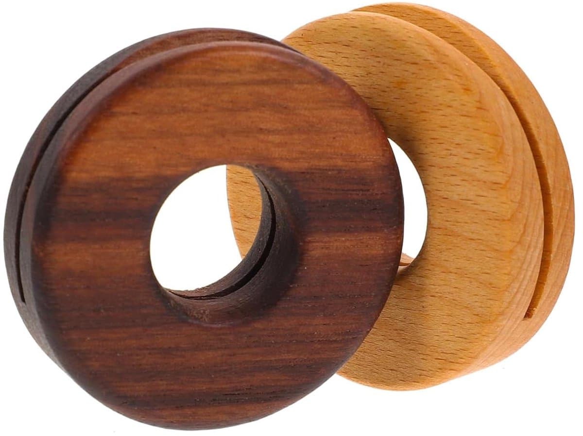 Snackzak Afsluitklemmen - Voedsel Zakklemmen - Voedsel Bewaren - Natuurlijk Houtmateriaal - 2 Stuks - Houtkleur — afbeelding 1