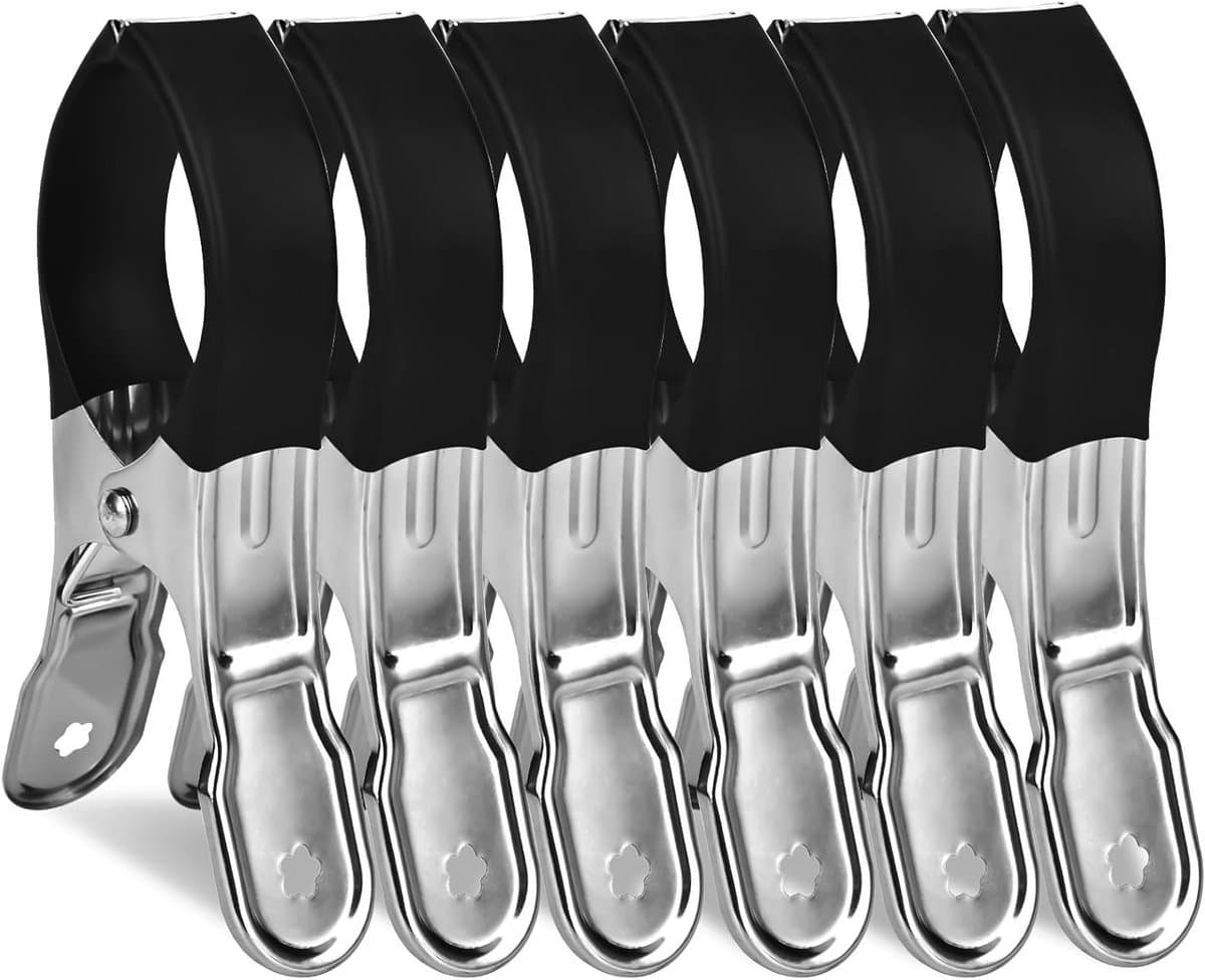 Grote Wasknijpers Set van 6 Stuks, Handige Clips voor Handdoeken, Bedlinnen en Dikke Kleding met Beschermhoes — afbeelding 1