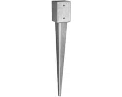 Paaldrager Verzinkt Staal - Paalanker Grondanker - Terrassen Hekken Bouwen - 15 mm Materiaaldikte - 45 x 550 mm - Zilverkleurig — afbeelding 1