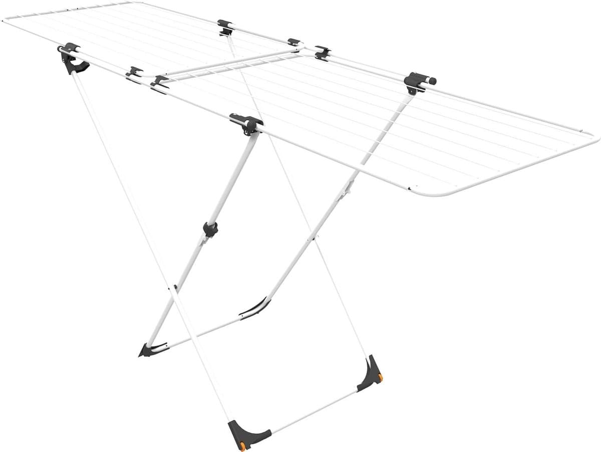 Duo Pull-Out Clothesline Overlapping Grilles Fully Assembled Integrated Wheels By Vileda - Longlasting Drying Solution — afbeelding 1