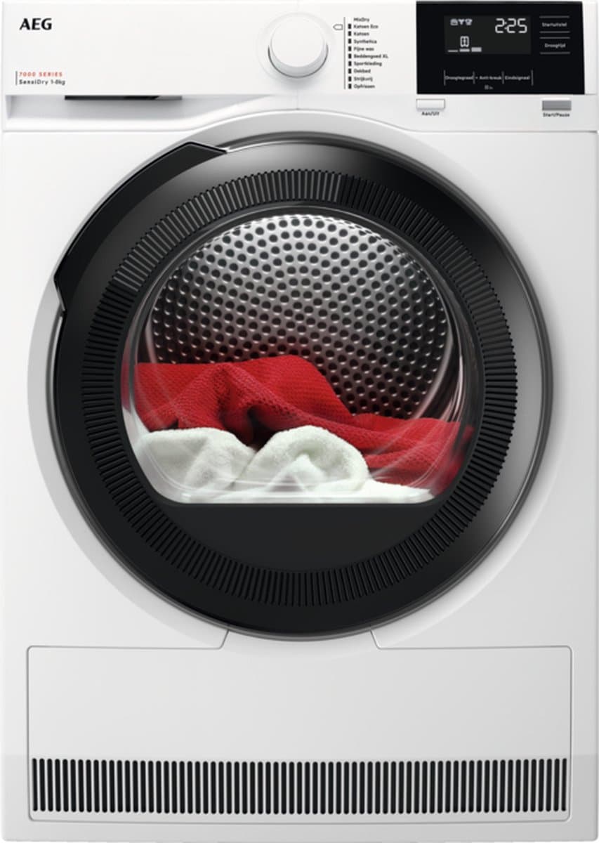 AEG TR738L4B 7000 serie SensiDry warmtepompdroger - 8 kg - 235 kWh - wit — afbeelding 1