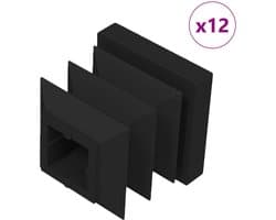vidaXL - Einddoppen - 12 - pcs - Zwart - 15 - x - 15 - x - 15 - mm - PP — afbeelding 1