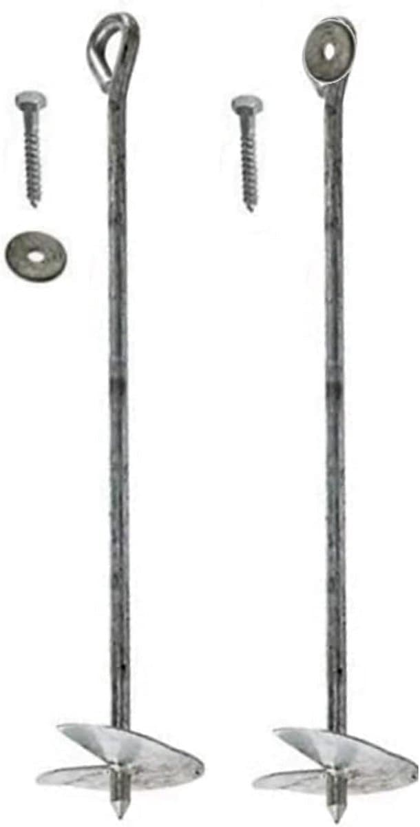 Set van 2 Draaibare Grondankers voor Vastzetten Tuinstructuren - 60 cm — afbeelding 1