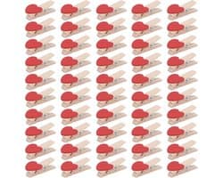 50 Stuks Houten Hartvormige Fotoclips - Decoratieve Wasknijpers voor Feest en Fotopresentatie