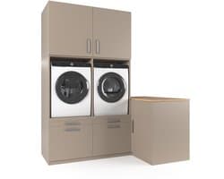 Wasophoogte® Wasmachine Kast Hong Kong - Wasmachine verhoger - Wasmachine ombouw - 700(D)*2030(B)*2350(H) mm - Taupe