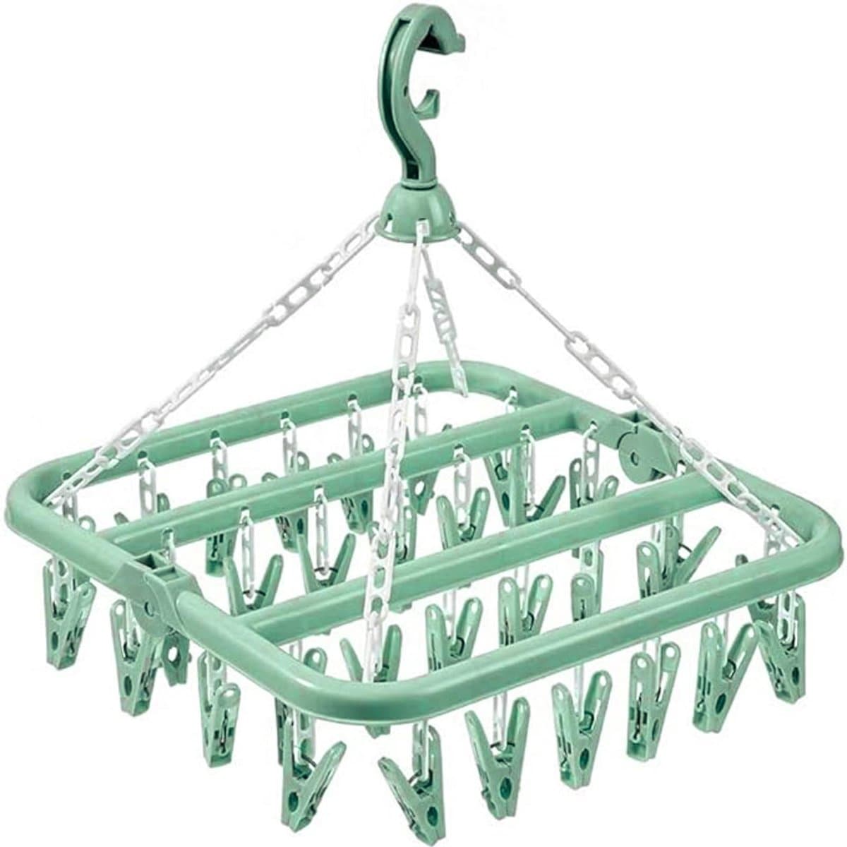 Sokkendroger - Droogrek - 32 Knijpers - Sokken Hanger - Wasrek Sokken - Wasrek - Droogrek - Carrousel - Droogcarrousel - Washanger - Sokkendroogrek - Groente — afbeelding 1