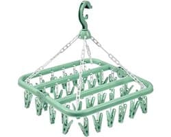 Sokkendroger - Droogrek - 32 Knijpers - Sokken Hanger - Wasrek Sokken - Wasrek - Droogrek - Carrousel - Droogcarrousel - Washanger - Sokkendroogrek - Groente — afbeelding 1