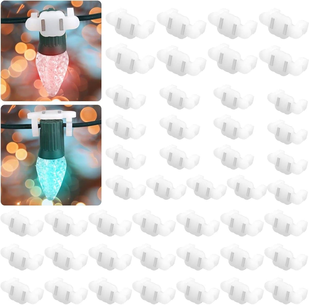 Allecto Plus - 50 stuks Magnetische Kerstverlichting Clips voor Buiten - Sterke Magnetische Clips voor C9 Fittingen - Kerstverlichting Haken voor Gootverlichting - Geschikt voor Buiten Stringlights — afbeelding 1