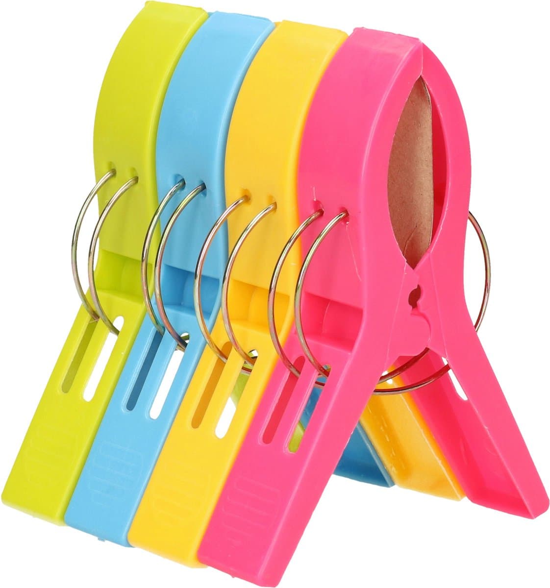 Trendoz Handdoeken knijpers XL - 4x - kleurenmix - kunststof - 12 cm - wasknijpers in groot formaat — afbeelding 1