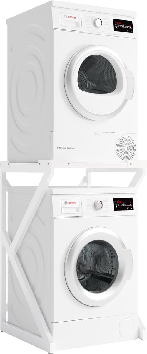 ACAZA Wasmachine Verhoger - Wasmachine Kast - Wasmachine Ombouw - Metaal - Wit — afbeelding 1