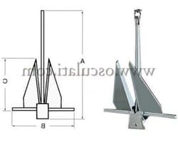 Danforth Anker - Scheepsanker Vaste Grond - Boot Stabiliseren - Hoge Houdkracht - 20 kg - Grijs
