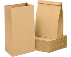 Kleine Bruine Papieren Zakken - Bruin - 9 x 5,5 x 17 cm - Sterke Kraftpapieren Zakjes - Voor Snacks en Geschenken