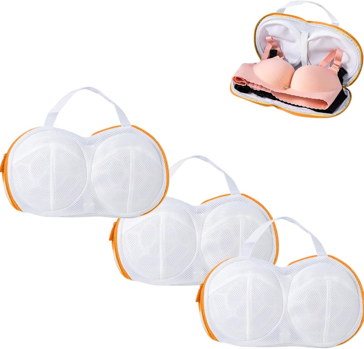 Waszakken - 3 Stuks Bh-Waszakken voor Wasgoed - Lingerie - Ondergoed - Bh-Tasset voor Wasmachine met Rits - Dames - Delicate Was — afbeelding 1