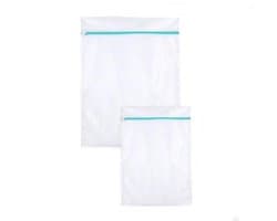 Waszak - 2 Stuks - Waszakken - Waszak groot - Polyester - Waszakken voor wasgoed - Opbergtas - Waszakjes met Rits - Bescherm je Wasgoed en Wasmachine - 60x90cm/110x90cm