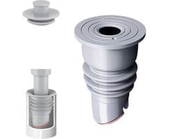 Afvoerplug wasmachine - Rfdichtring - toepasbare buisbinnendiameter 35-40 mm - Aftapplug - Rioolafdichtingen - Afvoerplug afdekking vloer - afvoerbuis afdichting - anti-geur afvoerafdichting - met deksel - voor thuis, keuken en badkamer - grijs