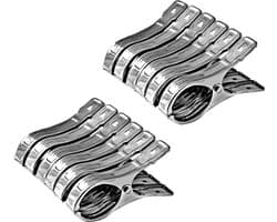 JGS ® Set van 12 roestvrijstalen strandhanddoekclips, grote wasknijpers voor dagelijkse was, strandhanddoek, badhanddoek, beddengoed en dikke kleding (12 stuks)