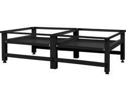 Wasmachine-onderkast, dubbel, 127 x 54,5 x 37 cm, met uittrekbaar legplankje, in het zwart ML-Design