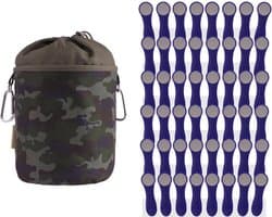 48 wasknijpers met spiraalveren van roestvrij staal en softgrip - indigo grijs - wasclips - BellaCott - camouflage