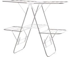Wasrek inklapbaar - wasrek staand - 3-Traps vleugel droogrek - zilver - RVS Kunststof -138 x 60,5 x 112 cm — afbeelding 1