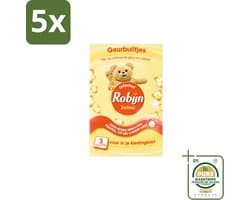 5 x Robijn - Zwitsal - Geurbuiltjes - Zachte Babygeur - Hypoallergeen - 3 Geurbuiltjes - Wasstrips - Zwitsal Geur - Geurbuiltjes - Babygeur - Kastgeur - Ladegeur