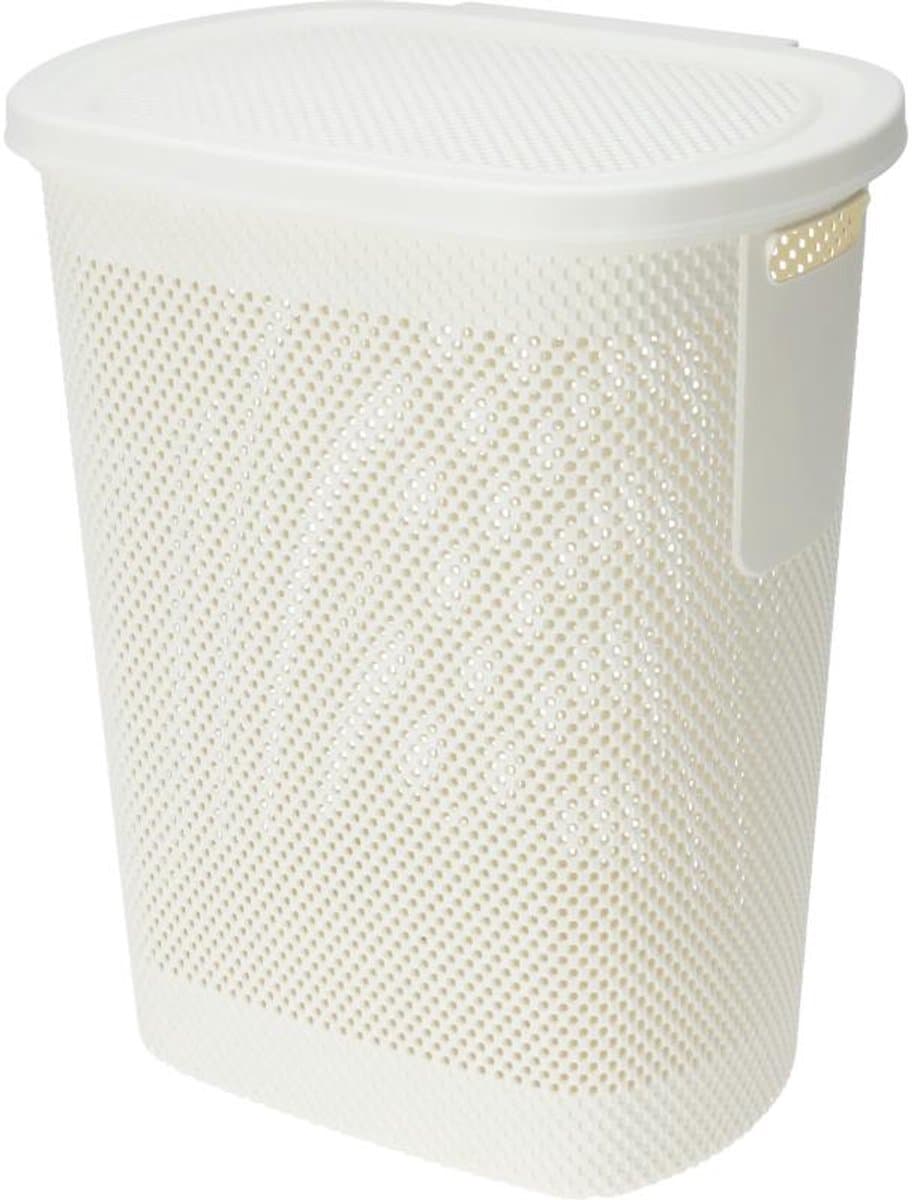 Wasmand met deksel, 60 l, beige — afbeelding 1