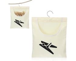 Wasknijperzak - Knijpermand - Om was op te hangen - Met draaibare haak - 355 x 26 cm - Beige
