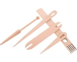 1set Mini Weefgetouw Accessoires Duurzame Houten Weefnaalden Handweefstok Weefgereedschap Voor Beginners Compleet Reisvriendelijk Weefset Voor Tapestry Dekens
