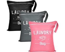 Set van 3 waterdichte waszakken met rits, 40 x 30 cm, ideaal voor kleding en reizen
