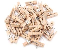 Houten Clips - Fotohouders - Foto's Ophangen - Natuurlijk Materiaal - 50 Stuks - Natuurlijk