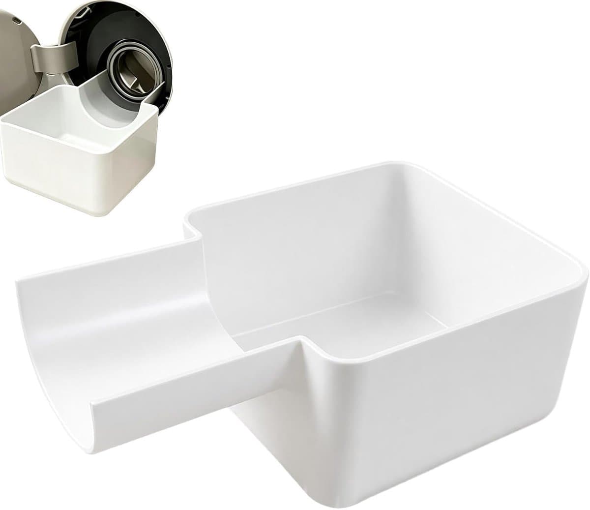 Bobypet - Lekbak wasmachine - Opvangbak wasmachine - Wasmachine filter lekbak - Lekvrij - Universeel - Voor waskamer en appartement - 15.6*10*6cm - Wit — afbeelding 1