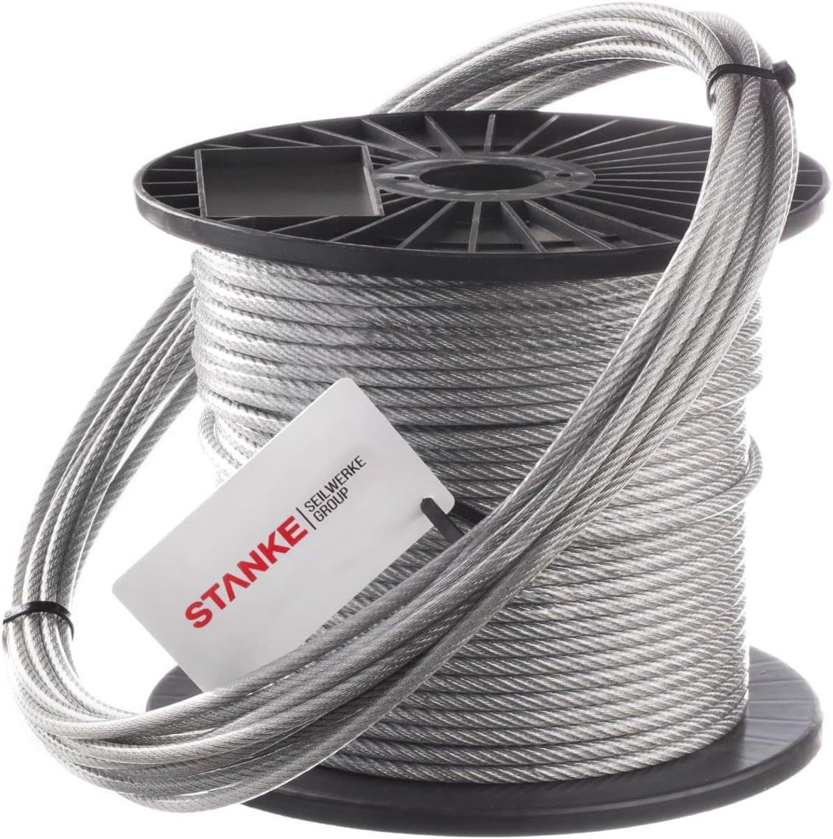 SnelShoppen - Waslijn PVC staalkabel 4mm 6x7 verzinkt, staalkabel ommanteld touw, 10 meter voor tuin, balkon, camping en meer — afbeelding 1