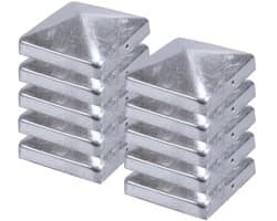 Paalkappen Hekkapppen Afdekkapppen Piramide gegalvaniseerd 71 x 71 mm 10
