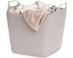 Excellent Houseware Flexibele emmer - beige - 15 liter - kunststof - vierkant - 37 x 30 cm