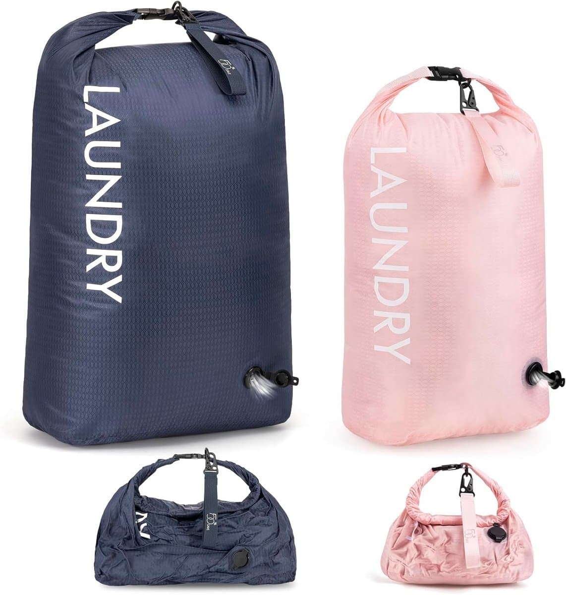 2 Pack Reiswaszakken, Waterdichte Compressiezakken voor Vuile Kleding, Ideaal voor Vakanties en Camping — afbeelding 1