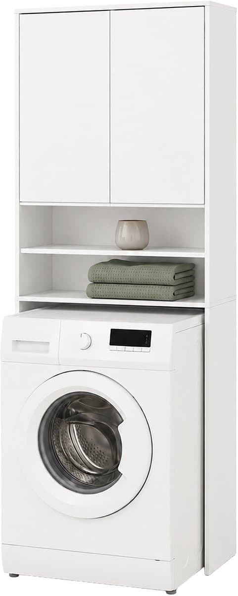 Wasmachinekast - wit - 63,5x174x30 cm - met opbergruimte — afbeelding 1