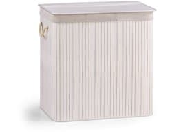 Wasmand / Wasbak Falster XXL B 150 L bamboe wit 3 vakken hjh LIVING