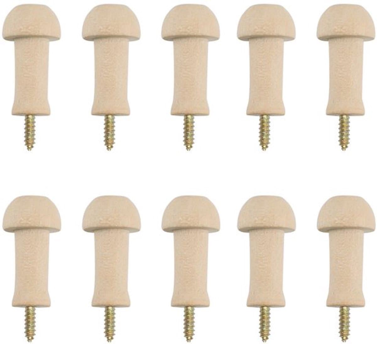 Houten Shaker Peg - 10 Stuks - Duurzaam - Herbruikbaar - Voor Kleding/Hoezen - Ideaal voor Thuis/Office - Wandhaak — afbeelding 1